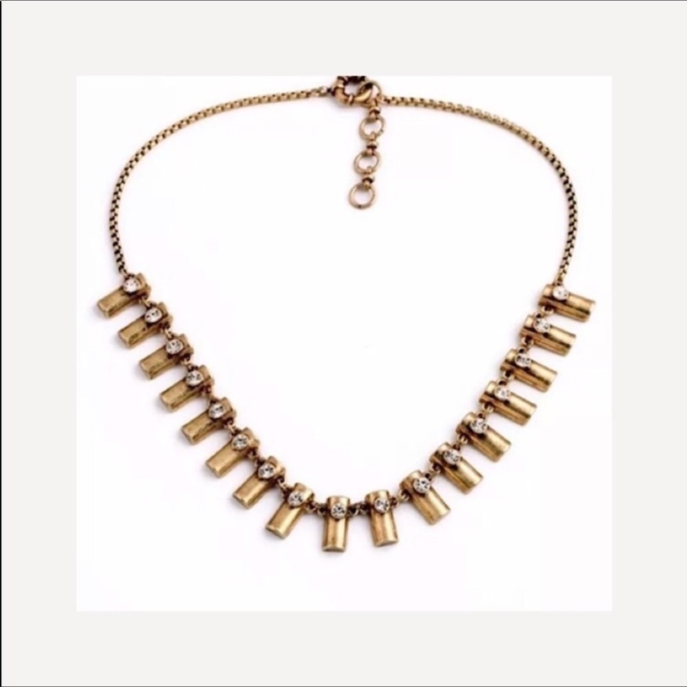 Simple Brass Crystal Necklace422